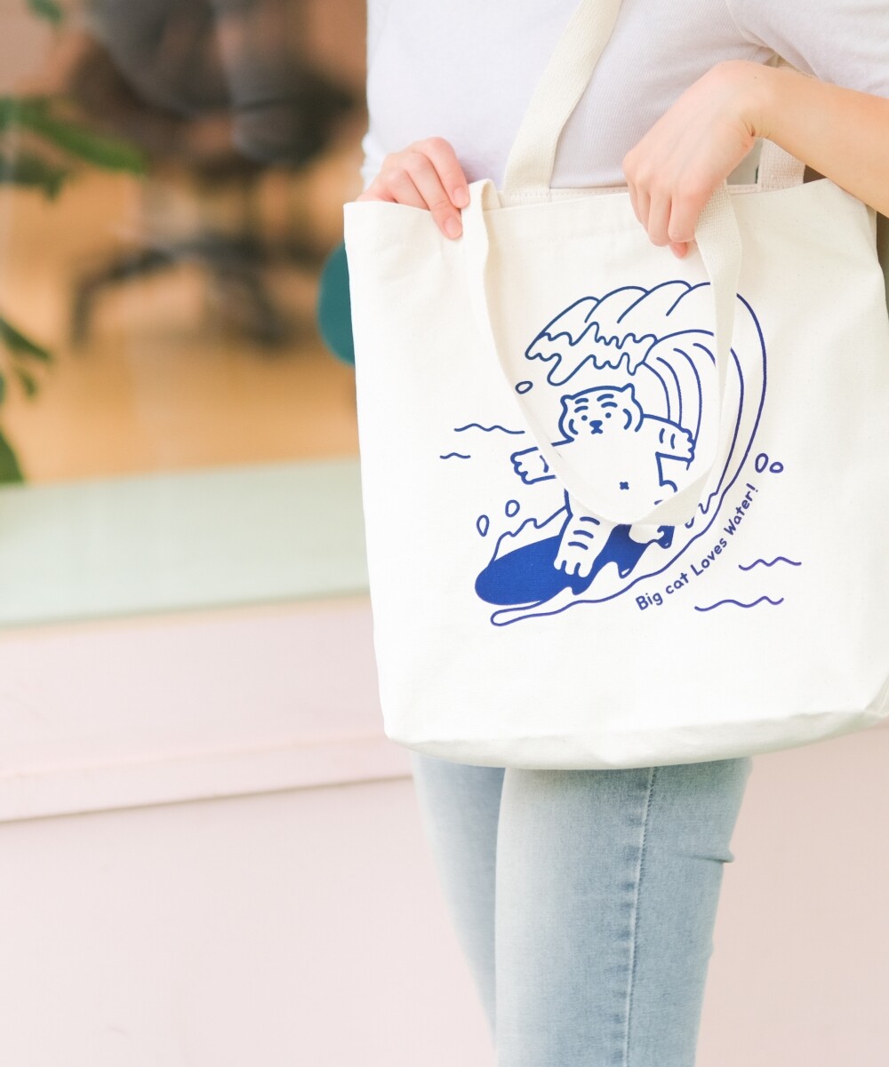 SURFING TIGER エコバッグ ホワイト 3点